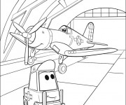Coloriage et dessins gratuit Planes Dusty au garage Disney à imprimer
