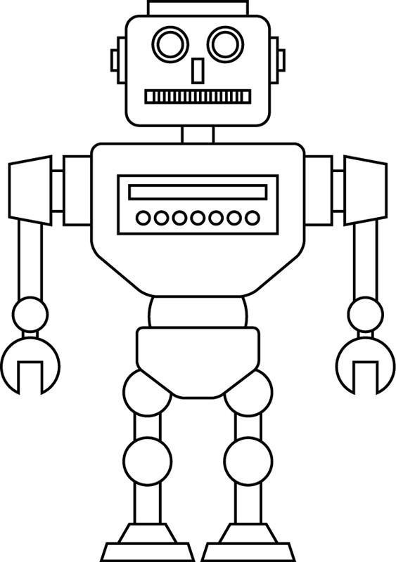Coloriage Robot vue de face dessin gratuit à imprimer