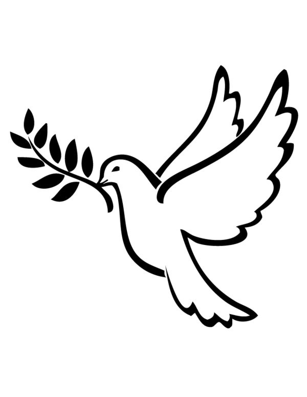 coloriage colombe de la paix dessin gratuit à imprimer