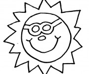 Coloriage et dessins gratuit Soleil porte des lunettes à imprimer