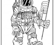 Coloriage et dessins gratuit Astronaute américain à imprimer