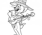 Coloriage Guitariste Tom et Jerry