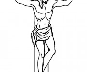 Coloriage Jesus crucifié sur ordinateur