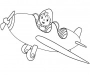 Coloriage et dessins gratuit Oui Oui pilote son avion à imprimer