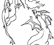 Coloriage et dessins gratuit Combat Dragon à imprimer