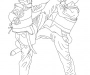 Coloriage et dessins gratuit Combat Taekwondo à imprimer