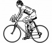 Coloriage et dessins gratuit Cyclisme en noir et blanc à imprimer