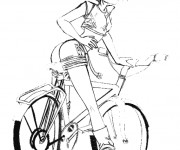 Coloriage et dessins gratuit Cycliste dessin animé à imprimer