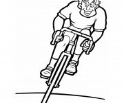 Coloriage et dessins gratuit Cycliste heureux à imprimer