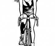 Coloriage et dessins gratuit Fille Cycliste vecteur à imprimer