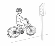 Coloriage et dessins gratuit La Ville à Bicyclette à imprimer