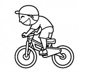 Coloriage et dessins gratuit Un petit Cycliste à imprimer