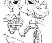 Coloriage et dessins gratuit Vélo a deux places humoristique à imprimer