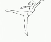 Coloriage Danseuse classique stylisé