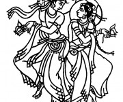 Coloriage Danseuse hindoue
