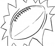 Coloriage et dessins gratuit Ballon Rugby couleur à imprimer