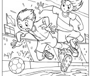 Coloriage Football Joueur aggressif