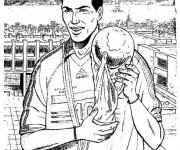 Coloriage et dessins gratuit Football Zidane à imprimer