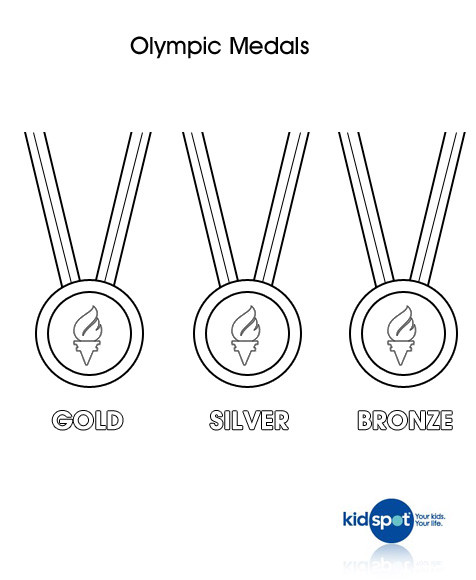Coloriage Les trois Médailles Olympiques dessin gratuit à imprimer