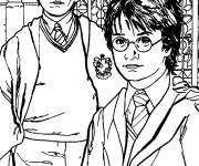 Coloriage Harry potter et Ron 