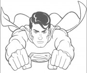 Coloriage et dessins gratuit Superman s'envole à imprimer