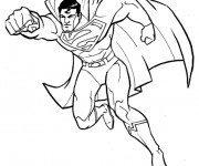 Coloriage et dessins gratuit Superman tout Fort à imprimer
