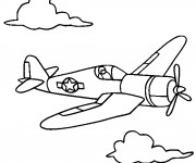 Coloriage et dessins gratuit Avion de Chasse au crayon à imprimer