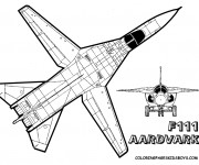 Coloriage et dessins gratuit Avion de Chasse F111 à imprimer