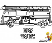 Coloriage et dessins gratuit Camion Pompier à décorer à imprimer