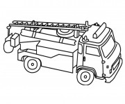 Coloriage et dessins gratuit Camion Pompier à télécharger à imprimer