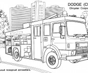 Coloriage et dessins gratuit Camion Pompier Dodge à imprimer