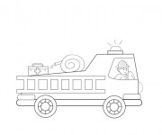 Coloriage Camion Pompier en ligne pour enfant