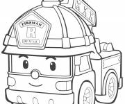 Coloriage et dessins gratuit Camion Pompier Fireman Lego City à imprimer