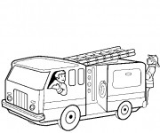 Coloriage et dessins gratuit Camion Pompier qui se dirige vers l'incendie à imprimer