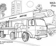 Coloriage et dessins gratuit Camion Pompier russe à imprimer