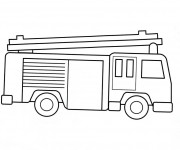 Coloriage et dessins gratuit Camion Pompier simple à imprimer