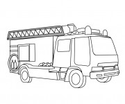 Coloriage et dessins gratuit Camion Pompier simplifié à imprimer