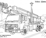 Coloriage et dessins gratuit Camion Pompier Volvo à imprimer
