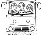 Coloriage et dessins gratuit Les Pompiers conduisent le Camion à imprimer