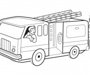 Coloriage et dessins gratuit Un Camion et Les  Pompiers à imprimer