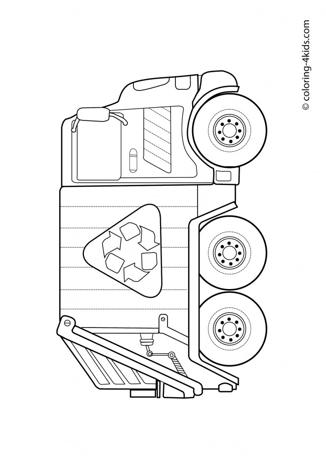 Coloriage Le Camion de Poubelle simple dessin gratuit à imprimer