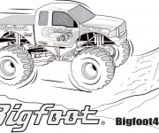 Coloriage Monster Truck Bigfoot stylisé