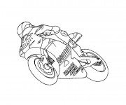 Coloriage et dessins gratuit Moto de course en ligne à imprimer
