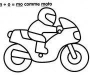 Coloriage Moto Enfant stylisé