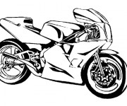 Coloriage et dessins gratuit Moto sport vecteur à imprimer