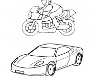 Coloriage et dessins gratuit Voiture et Moto Honda à imprimer