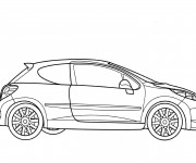 Coloriage et dessins gratuit Modèle de Peugeot 206 à imprimer