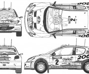 Coloriage et dessins gratuit Peugeot 206 de Rallye à imprimer