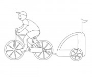 Coloriage et dessins gratuit Bicyclette Remorque à imprimer