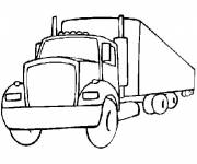 Coloriage et dessins gratuit camion longue remorque à imprimer